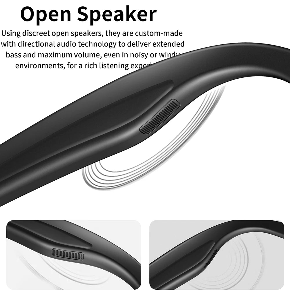 800W HD Camera Glasses AI Smart Sunglasses MIC Noise Reduction Music Call Bluetooth Glasses Translation Glasses for Android iOS