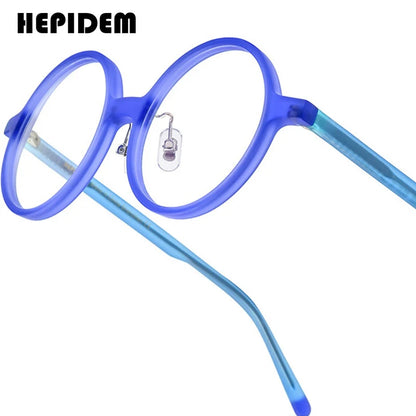 HEPIDEM Acetate Glasses Men Brand Designer Round Women Nerd Eyeglasses Frame Japanese Handmade Spectacles Vintage Eyewear 9191
