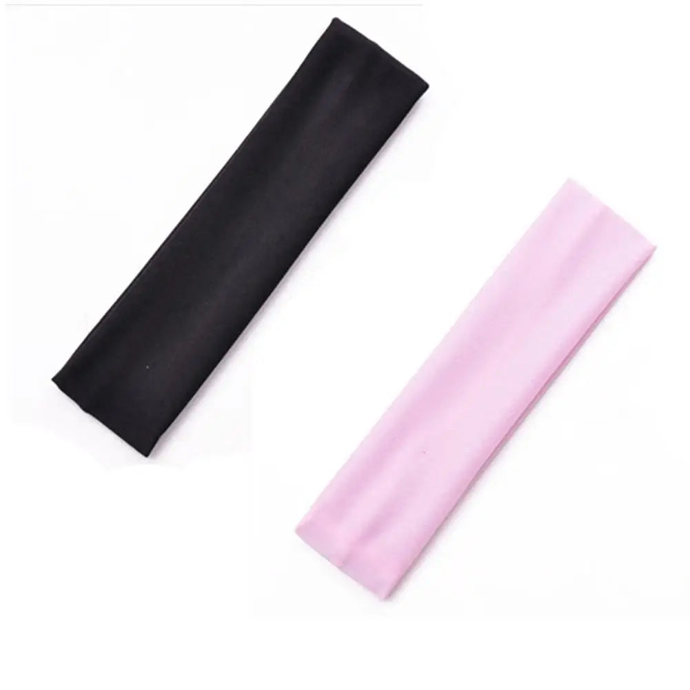 Hot SALE!! 2PCS Sports Headbands High Elastic Women Gym Yoga Hair Bands Exercise Tennis Fitness Running Sweat Head Hair Bands