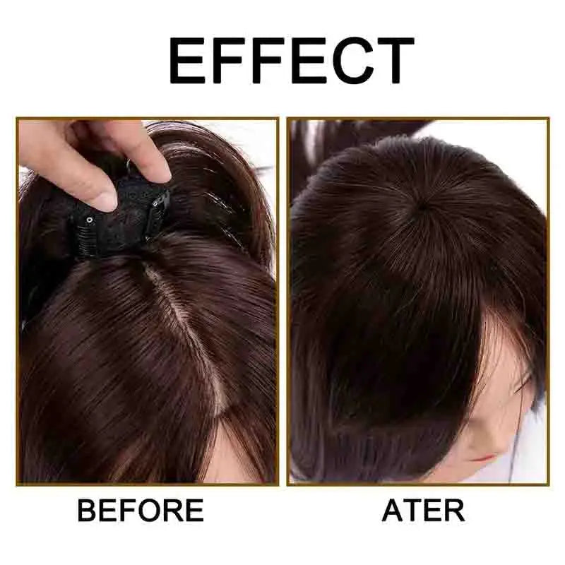 Thick Human Hair Topper Invisible Breathable Straight Hair Topper Clip-in Hair Topper for Hair Loss