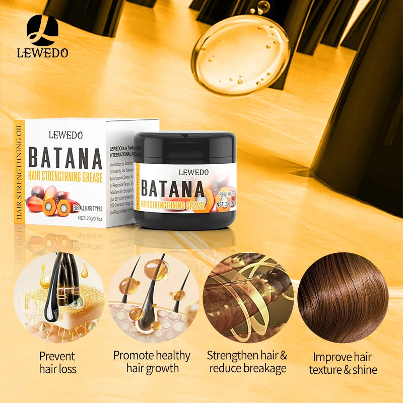 LEWEDO Raw Batana Grease For Hair Growth 20g Anti Hair Loss Oil Deep Nourishes Repair Damaged Mask For Hair Growth Treatment