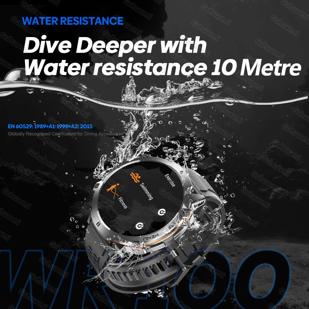 GUHUAVMI TANK X3 ULTRA 2 Smartwatch 1.73" AMOLED Screen 5ATM&IP69K Durable 1000mAh Battery GPS Sports Fitness Track Smart Watch