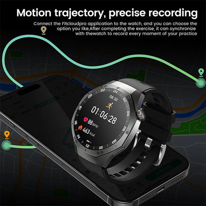 2025New For Android and ios Smart Watch Men AMOLED Screen GPS Motion trajectory Heart Rate Bluetooth Calls SmartWatch Waterproof