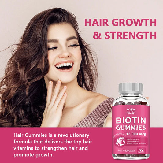 Collagen Gummies Biotin Gummies for Skin Care Health Nails Hair Growth Vitamins Collagen Protein Supplement