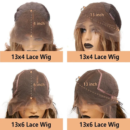 P4/27 Highlight Straight 13x6 Lace Frontal Human Hair Wig Blonde Brown Piano Colored 13x4 Transparent Lace Front Wig Pre Plucked