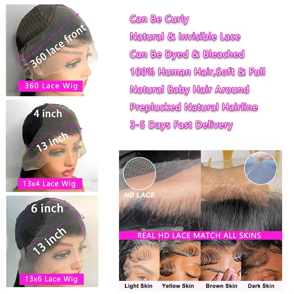 Chocolate Brown Deep Wave Human Hair Wig 30 Inch Transparent Lace Frontal Wigs For Women 13x6  Lace Front Water Curly Wave Wig