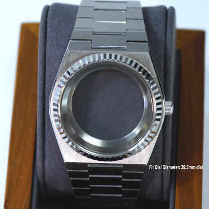 For NH35 Movement  PRX Super Player Sapphire Glass Stainless Steel Watch Case Band Fit for 28.5mm DIal Waterproof Modification