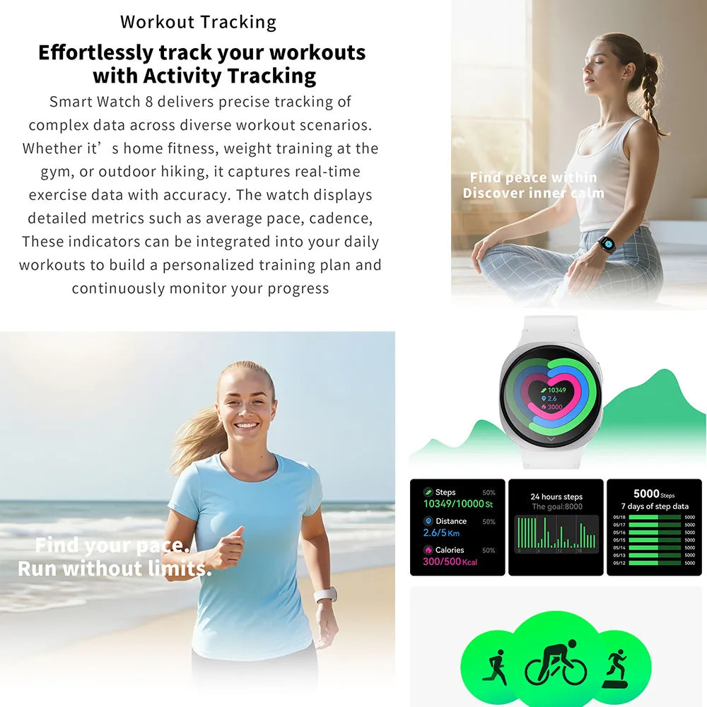 New Watch 8 Ultra Smart Watch Men NFC Health Monitoring Bluetooth Call 100+ Sports Mode IP68 Waterproof Smartwatch Women 2025