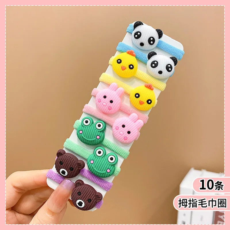 10Pcs/Set Fashion Cute Children's Rubber Band Girl's Hair Ties High Elastic Durable Hair Accessories Do Not Hurt Hair Scrunchie