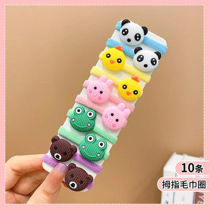 10Pcs/Set Fashion Cute Children's Rubber Band Girl's Hair Ties High Elastic Durable Hair Accessories Do Not Hurt Hair Scrunchie