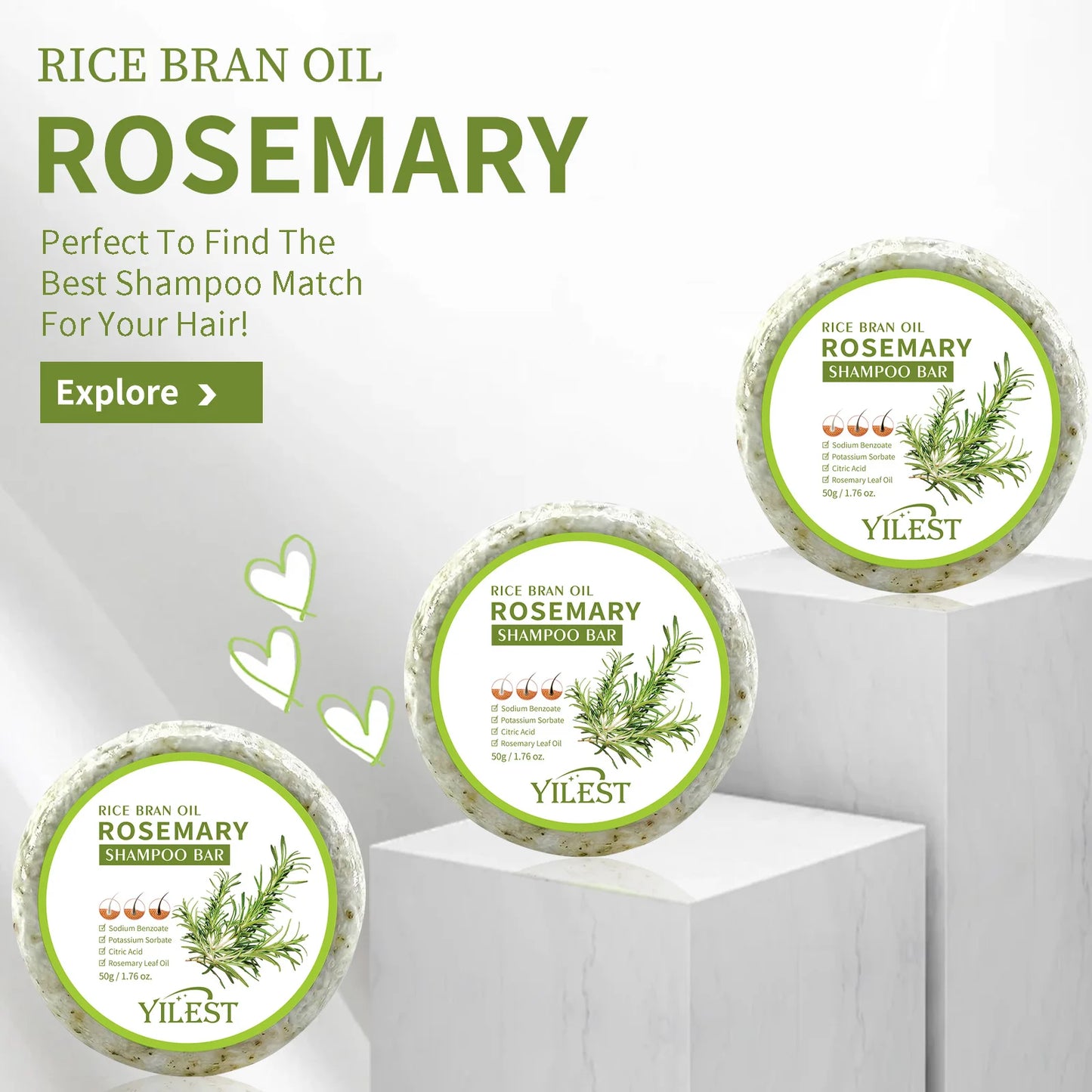 Rosemary Soap For Hair Growth Strengthening Thickening Hair Care Shampoo Volumizing Smoothing Bars  for All Hair Types