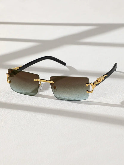 1/2 PCS Fashionable Trendy Frameless Rectangular Personalized Sunglasses For Daily Life