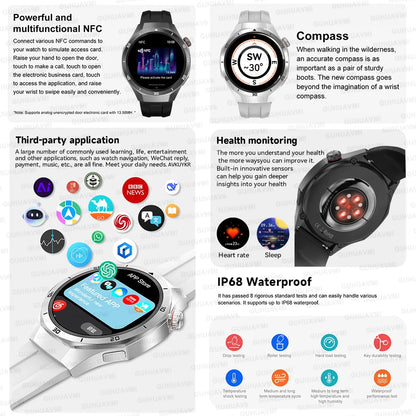 DT5 Pro Watch 32Gb Memory Local Music Bluetooth Call GPS Tracker Compass 3D Menu Bluetooth Smart Watch Men Women 2025
