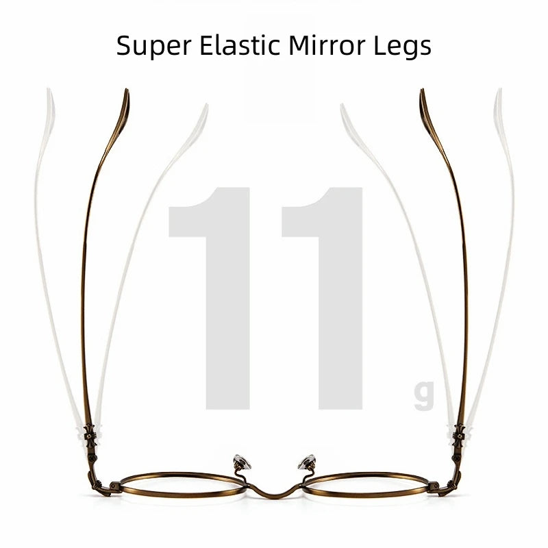 FIRADA Fashion Comfortable Round Glasses Retro Pure Titanium Luxury Eyeglasses Optical Prescription Eyewear Frame Men BK-GP401-C