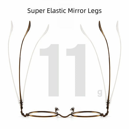 FIRADA Fashion Comfortable Round Glasses Retro Pure Titanium Luxury Eyeglasses Optical Prescription Eyewear Frame Men BK-GP401-C