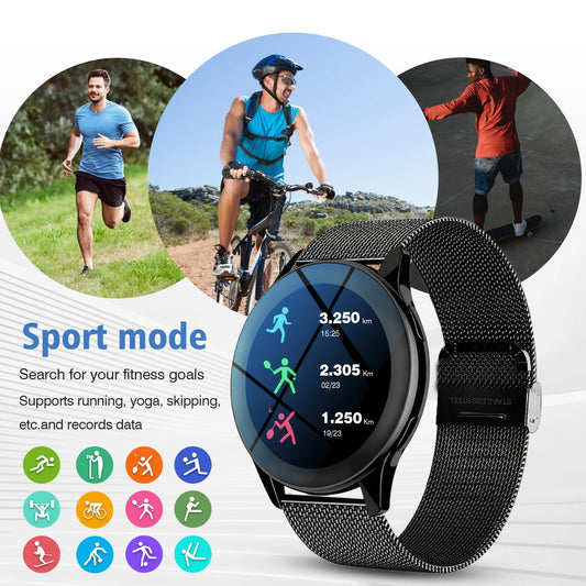 1.28" Dual-Strap Smart Watch – HD Display, Wireless Calls, Custom Wallpapers. Android/iOS Compatible. Fitness, Alerts, Music Con