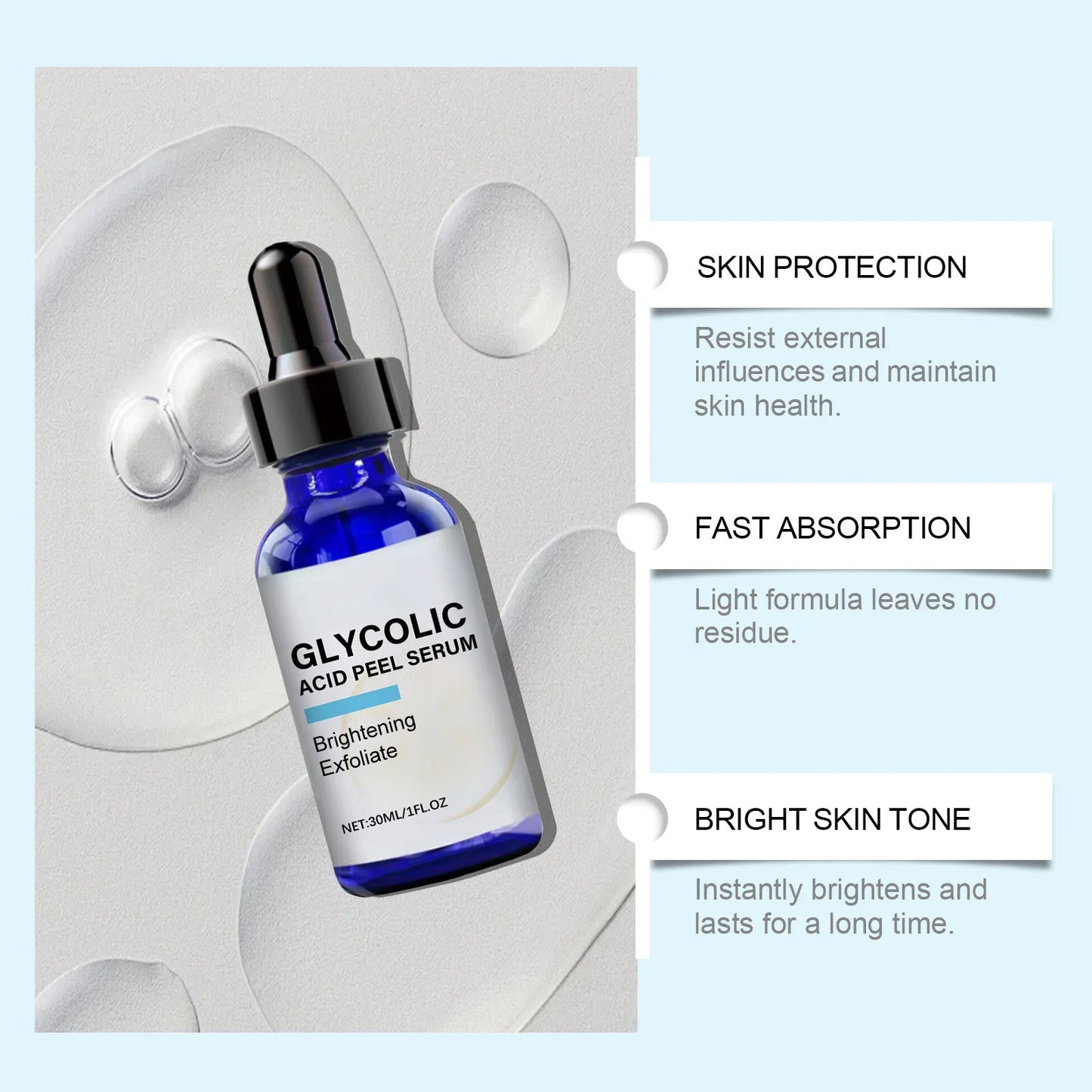 Glycolic Peel Serum New Facial Care Serumimprove Skin Moderate Ability light Texture penetrate Deeply Into The Skin 30ml