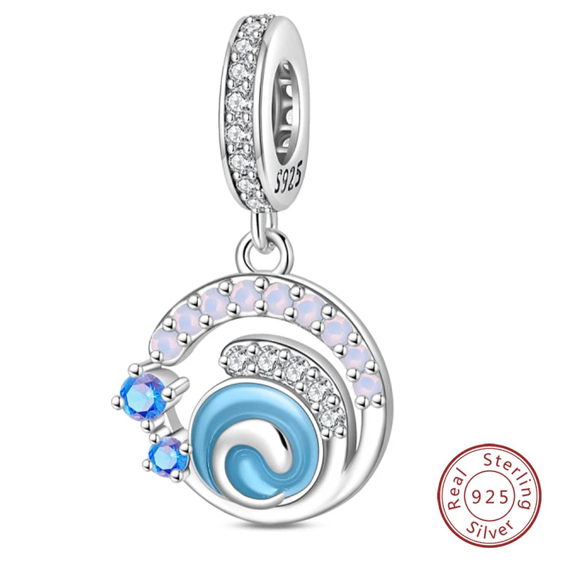 925 Sterling Silver Blue Purple Butterfly Perfume Bottle Starry Sky Hot Air Balloon Charms Beads Fit DIY S925 Bracelets Jewelry