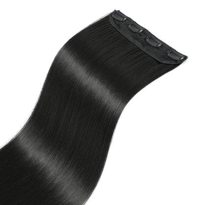 24Inchs Clips in Hair Extensions Long Straight Hairstyle Synthetic Blonde Black Hairpieces Heat Resistant False Hair