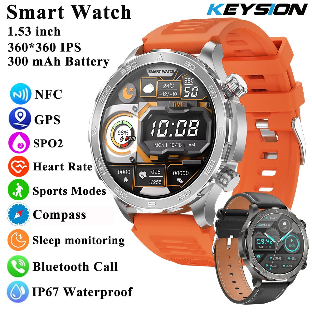 2025 New Smart Watch Watch HD Screen Bluetooth Call GPS Trajectory NFC Heart Rate Compass Outdoor Sports Waterproof SmartWatch