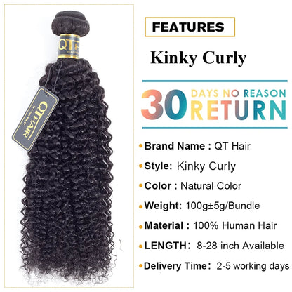 Mongolian Kinky Curly Human Hair Bundles 1/3/4 Pcs Remy Human Hair Weave Bundle Kinky Curly Bundles Natural Color Hair Extension