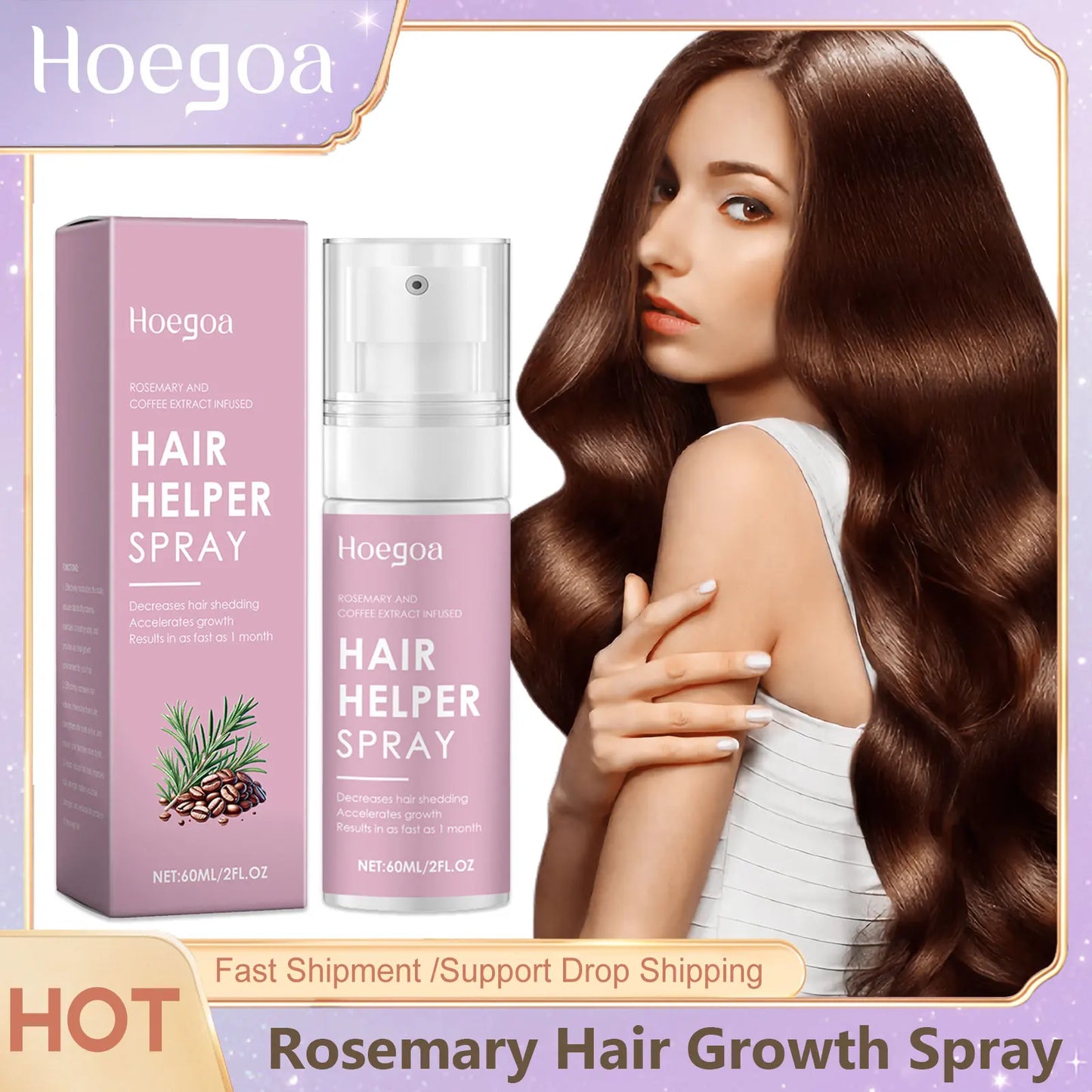 Rosemary Oil for Hair Growth Improves Thinning Hair Nourishing Scalp Split Ends Dry Damage Repair Shiny Hair Strengthening Spray