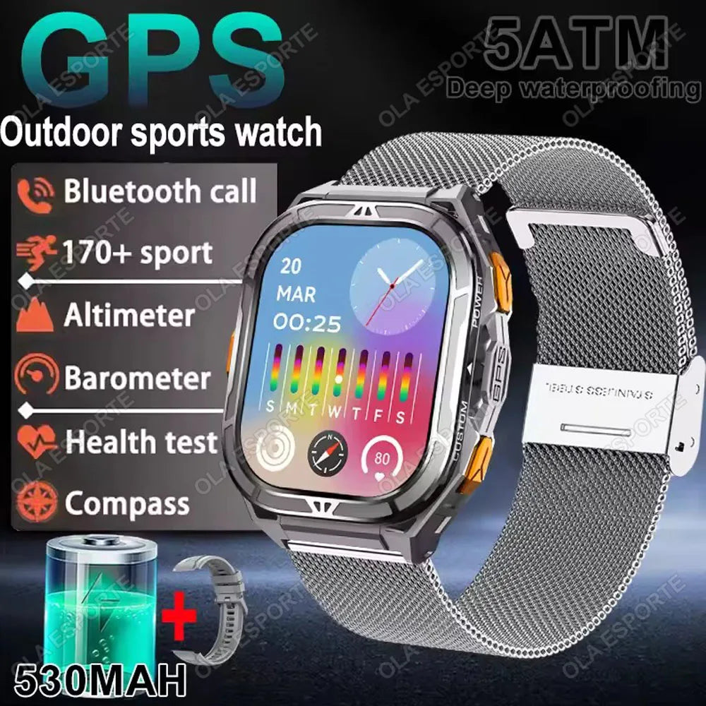 X5 Amoled 5ATM GPS Waterproof SmartWatch Men Built-in Dual-band GNSS Compass Military Sports Tracker Smart Watch Men Women 2025
