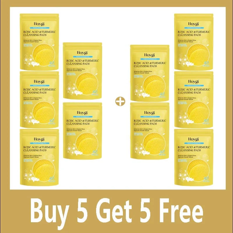 Turmeric Kojic Acid Cleansing Pads Exfoliating Pads Facial Sponges For Cleansing Exfoliating Daily Cleansing Skin Care Tools