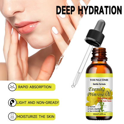 Natural evening primrose essential oil,Repairs Damaged Hair Improves HairQuality Moisturizes Hair Care oil DeepMoisturizing Care