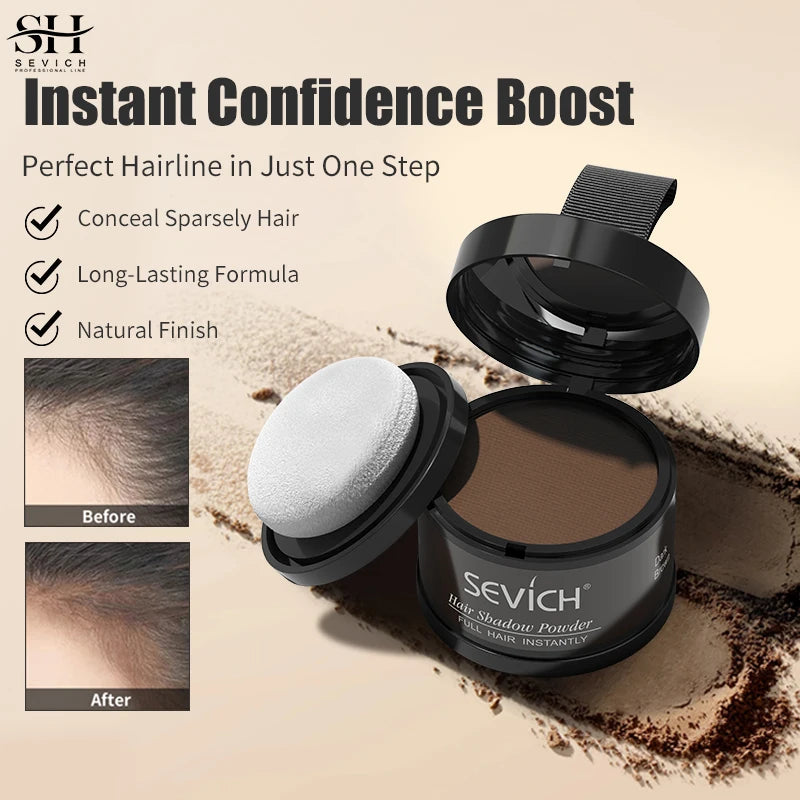 SEVICH Root Touch Up Hair Powder With Brush Hair Loss Concealer For Thinning Hair Women Men Root Cover Up Hairline Shadow Powder