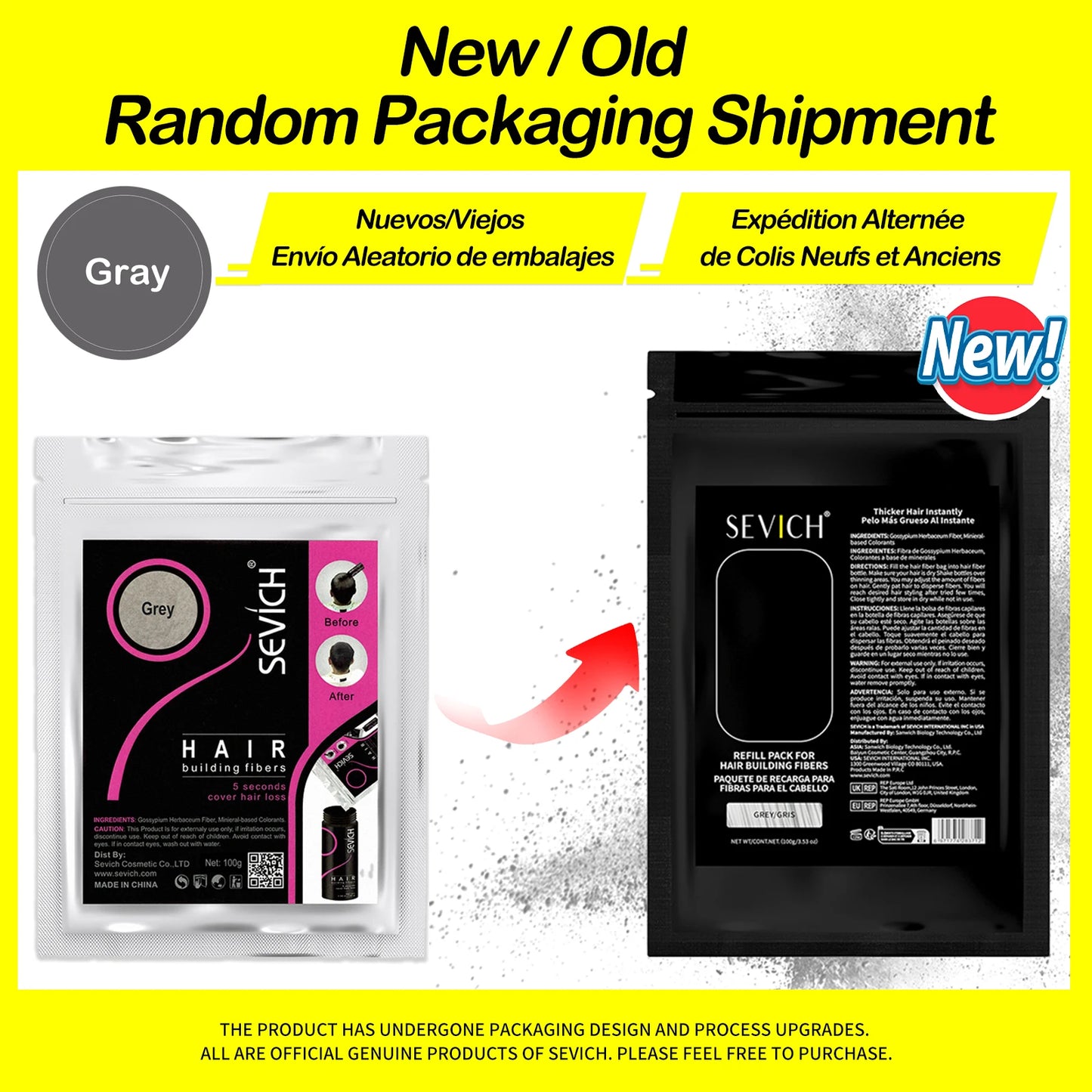 Sevich 100g Hair Fibers Refill Bag Keratin Instant Hair Growth Powder Hair Building Fiber Hair Regrowth Powder Hair Loss Product