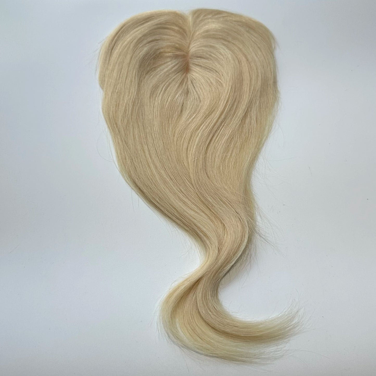 Hair Topper With Bangs Women 100% Human Hair Wigs Clip In Hairpieces Blonde Natural Straight Hair Topper Silk Base 35cm