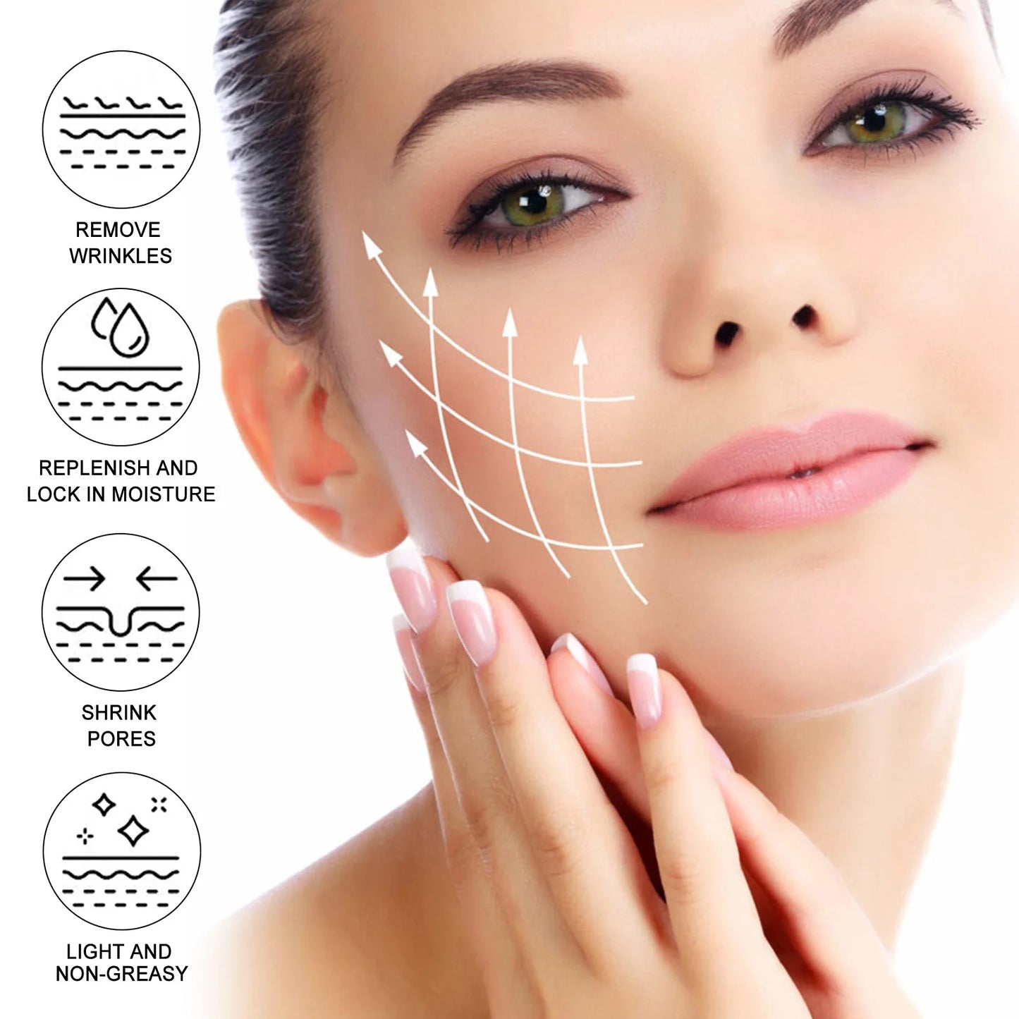 EELHOE 5 in 1 Face Serum Anti-Wrinkle Collagen Boost Fade Dark Spots Remover Whiten Skin Moisturizing Face Pore Shrinking Serum