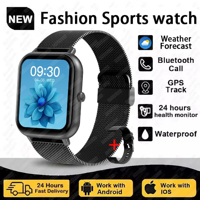 2025 New For Women Bluetooth Call Smart Watch Women Men Heart Rate Blood Oxygen Voice Assistant 100+Sports Ladies Smartwatch