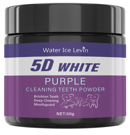 Purple Teeth Cleaning Powder - No Sulfuric Acid, Deep Cleansing and Polishing, Whitens Teeth Within 5 Days, Portable Daily Use and Travel