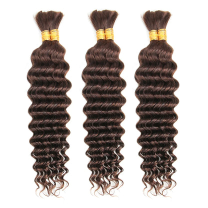 Deep Wave Bulk 100% Human Hair Braiding Blonde Ginger Curly Brazilian Hair for Human Hair Extensions for Micro Braiding No Weft