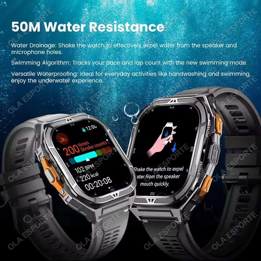 X5 Amoled 5ATM GPS Waterproof SmartWatch Men Built-in Dual-band GNSS Compass Military Sports Tracker Smart Watch Men Women 2025