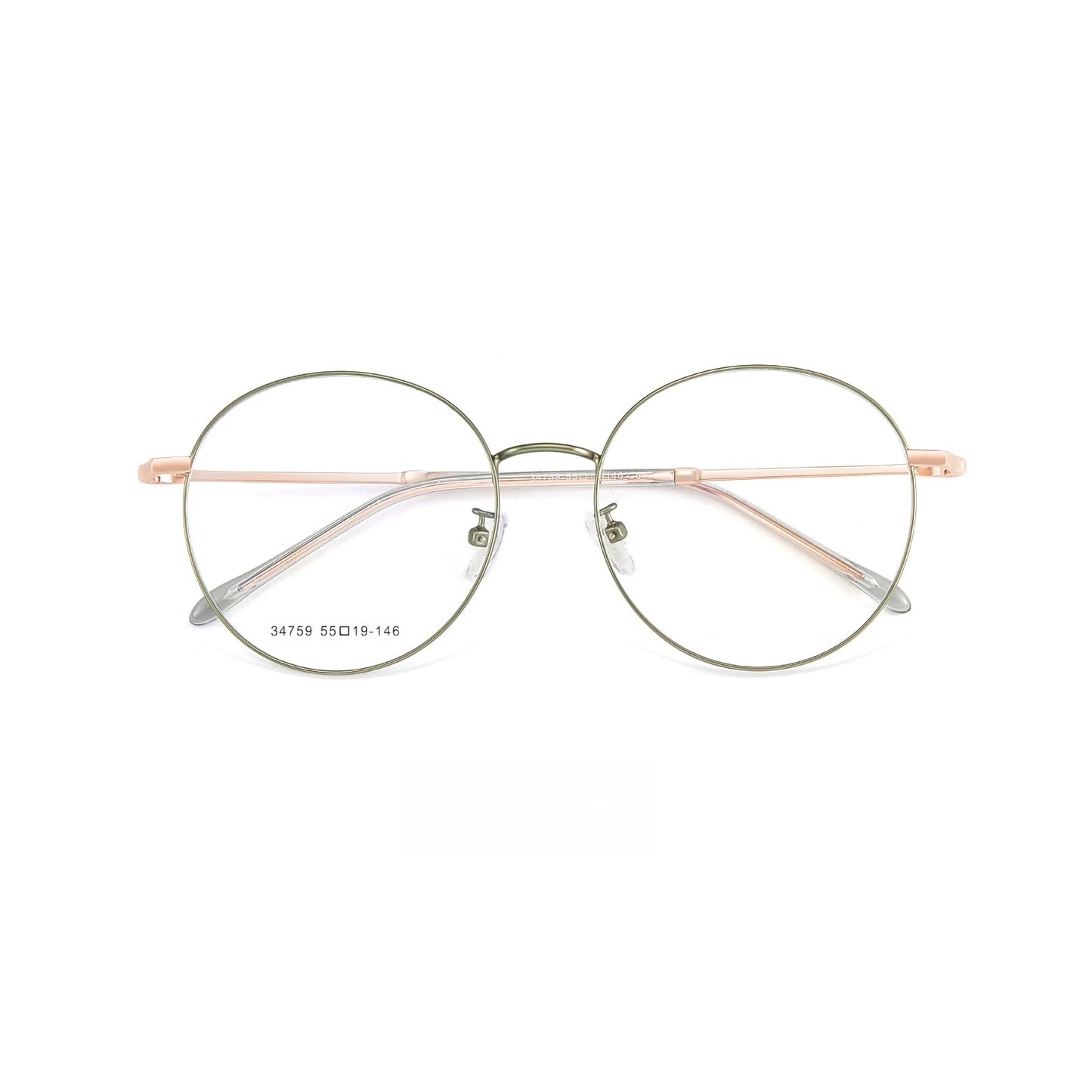YIMARUILI Ultralight Fashion Big Size Spectacle Frame Round Retro Optical Prescription Men's and Women's Eyeglasses Frame 34759