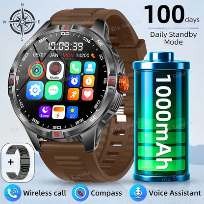T-Rex 3 Military 1000mAh Battery Smart Watch 10ATM Waterproof GPS Track Compassr Bluetooth Call AMOLED Men Swim Sport Smartwatch