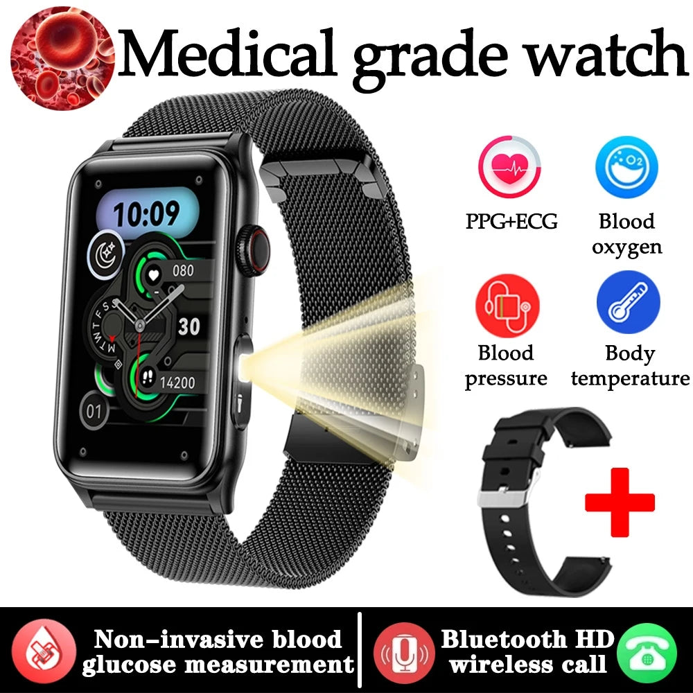 2025 New Medical Grade Health Monitoring Smartwatch Blood Oxygen Blood Pressure BT Call Women's Health smart Watch
