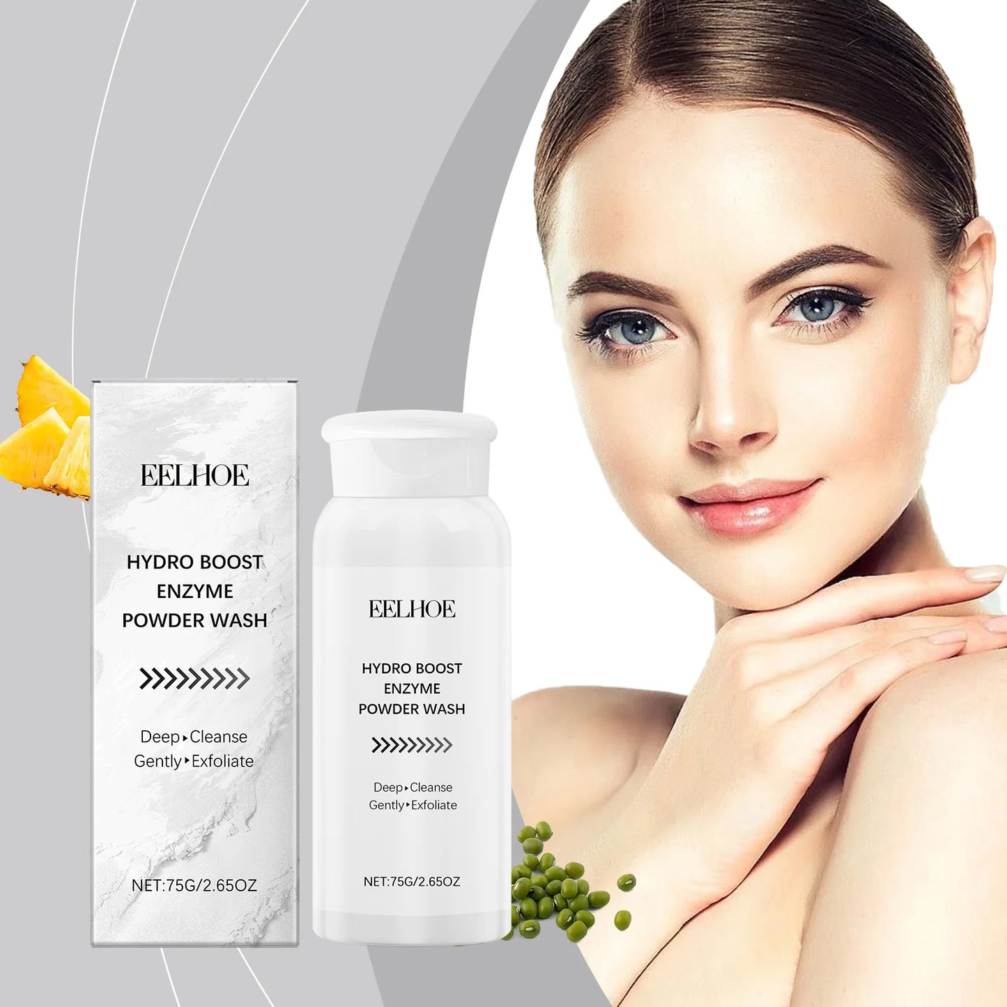 Rice Enzyme Cleansing Powder for Face Exfoliating Powder Wash to Remove Blackheads Oil Control Pore Refining for Acne Skin 75g