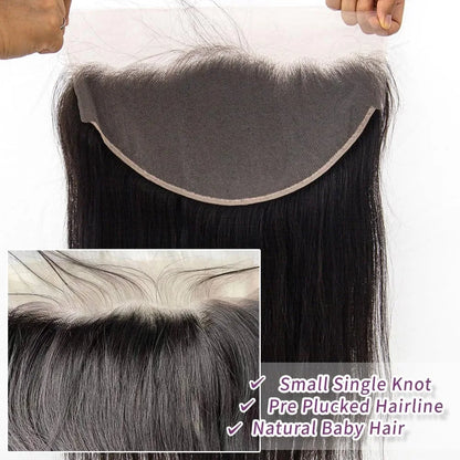 12A Grade Human Hair 13x6 Large Lace Frontal Tranparent Lace Brazilian Virgin Hair Natural Color 10-22 Inch Full End 150%