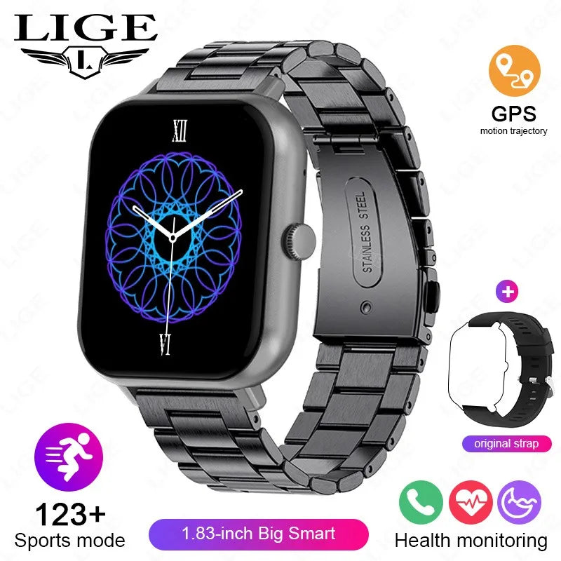 LIGE Smart Watch Women Smartwatch 2024  Bluetooth Answer Call Voice Assistant Whatsapp Reminder IP67 waterproof Men Smart Watch