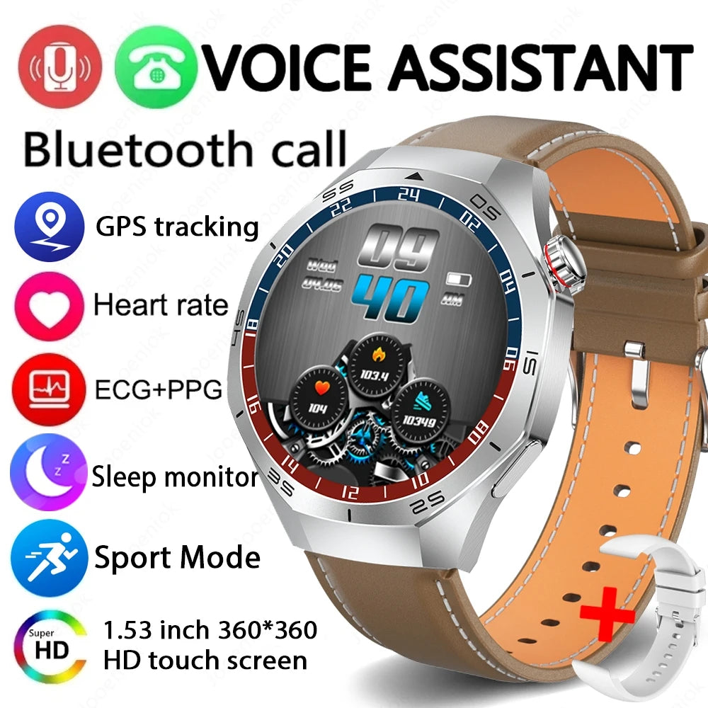 2025 NEW Watch GT5 PRO Smartwatch GPS Motion Trajectory HD Screen Bluetooth Call NFC Men Smart Watch Outdoor Sport Watches Men