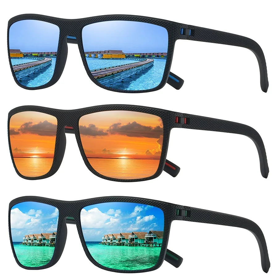 3 PCS Fashion Vintage Check Pattern Sunglasses Men Women Fishing Driving Man Luxury Brand Designer Sun Glasses UV400 Eyewear