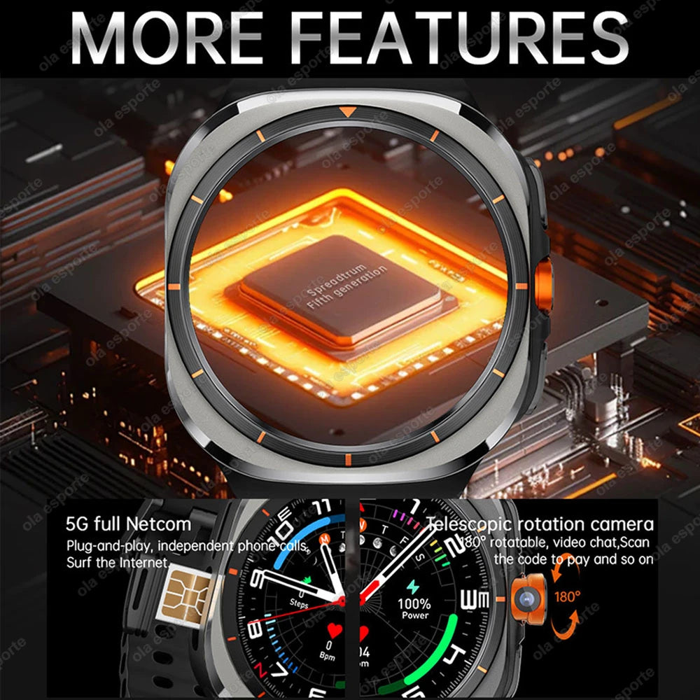 2025 New Smart Watch 8 Ultra GPS Compass NFC Function AMOLED HD Screen Bluetooth Call 5G SIM Card Sports Smartwatch Android IOS