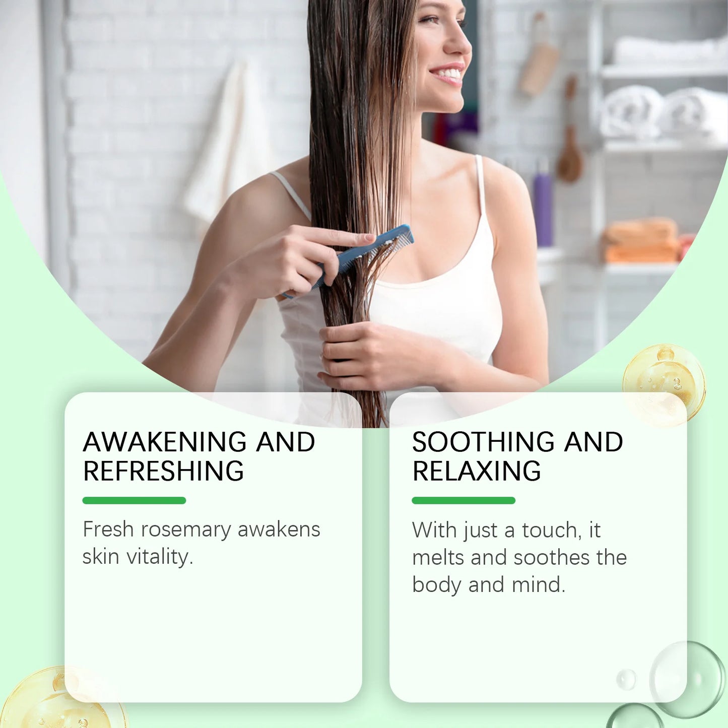 Rosemary Hair Care Essential Oil Scalp Strengthening Nourish Shiny Treatment for Split Ends and Dry Smooth Organic Hair Products