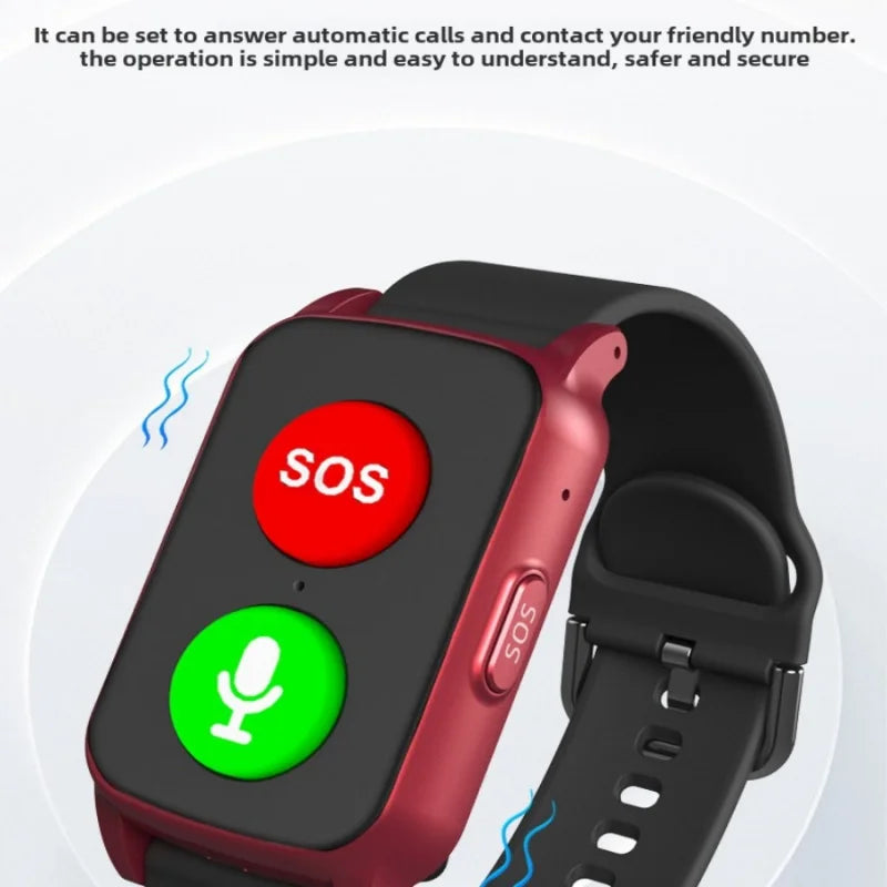 GPS Positioning Elderly Smartwatch Long-Term Standby Fall Alarm Watch Heart Rate Health Monitor SOS Call Waterproof Smart Watch