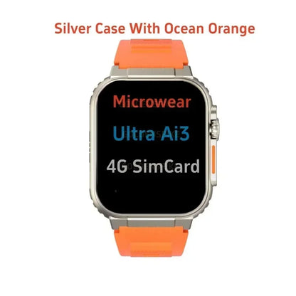 Original Ultra Ai3 Smartwatch with 4G Android Amoled HD Camera GPS WIFI Google Play Store Apps Games Bluetooth Smart Watch