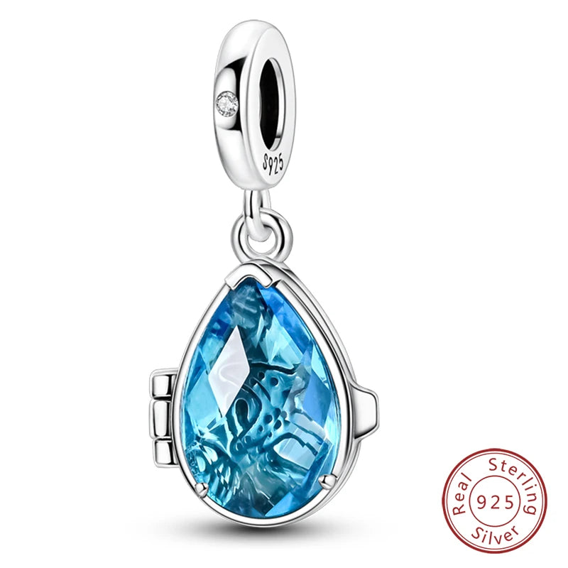 925 Sterling Silver Blue Purple Butterfly Perfume Bottle Starry Sky Hot Air Balloon Charms Beads Fit DIY S925 Bracelets Jewelry